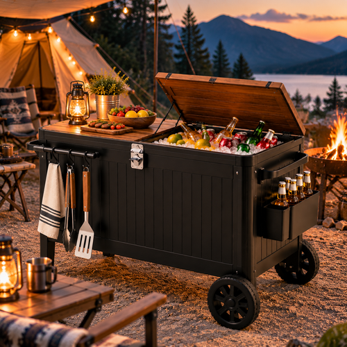 AquaHaven Premium Portable Outdoor Cooler Table