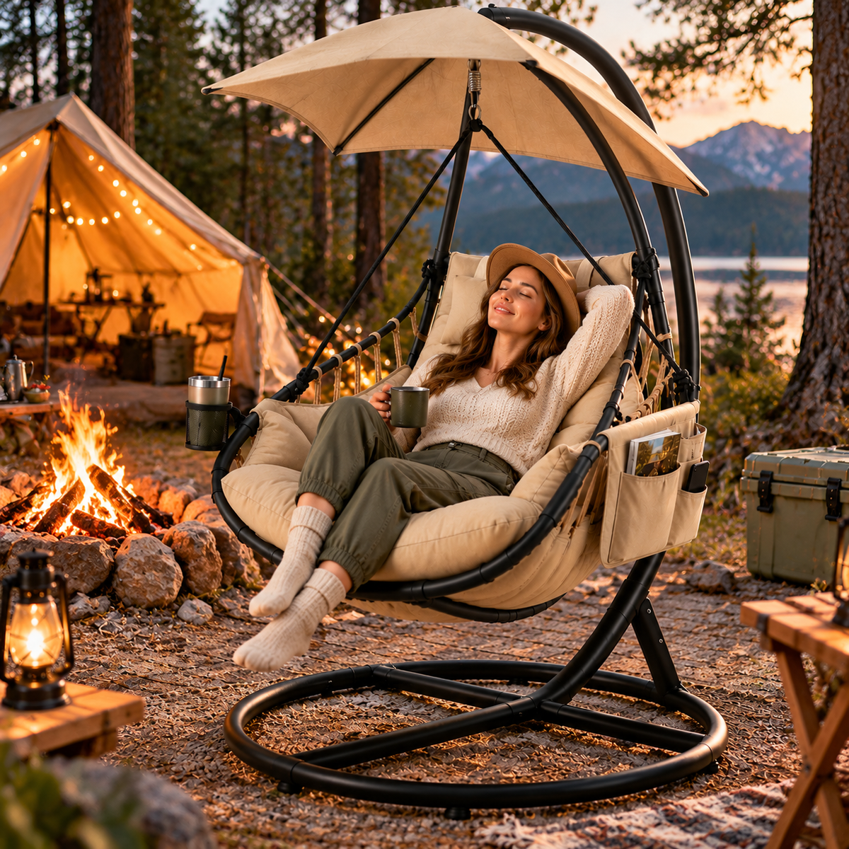 CozyNest Premium Outdoor Hammock Lounge Chair