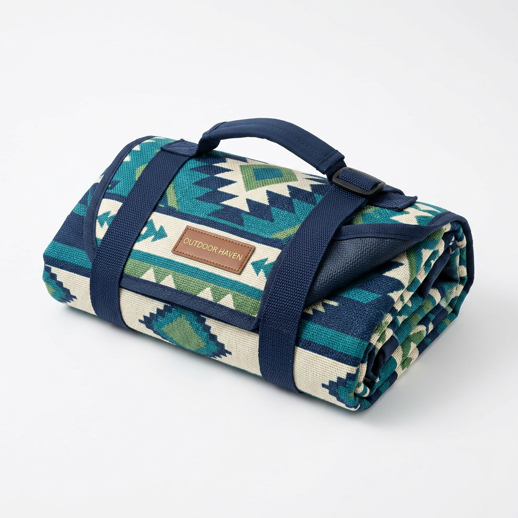 TrailNest Picnic Blanket folded neatly - white background product shot