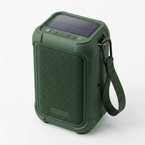 SoundWave Pro Solar Bluetooth Speaker - White Background Product Shot